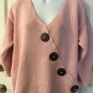 Pink Cotton pullover sweater.